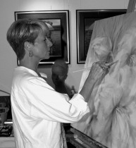 Bettina Fentzloff beim Malen